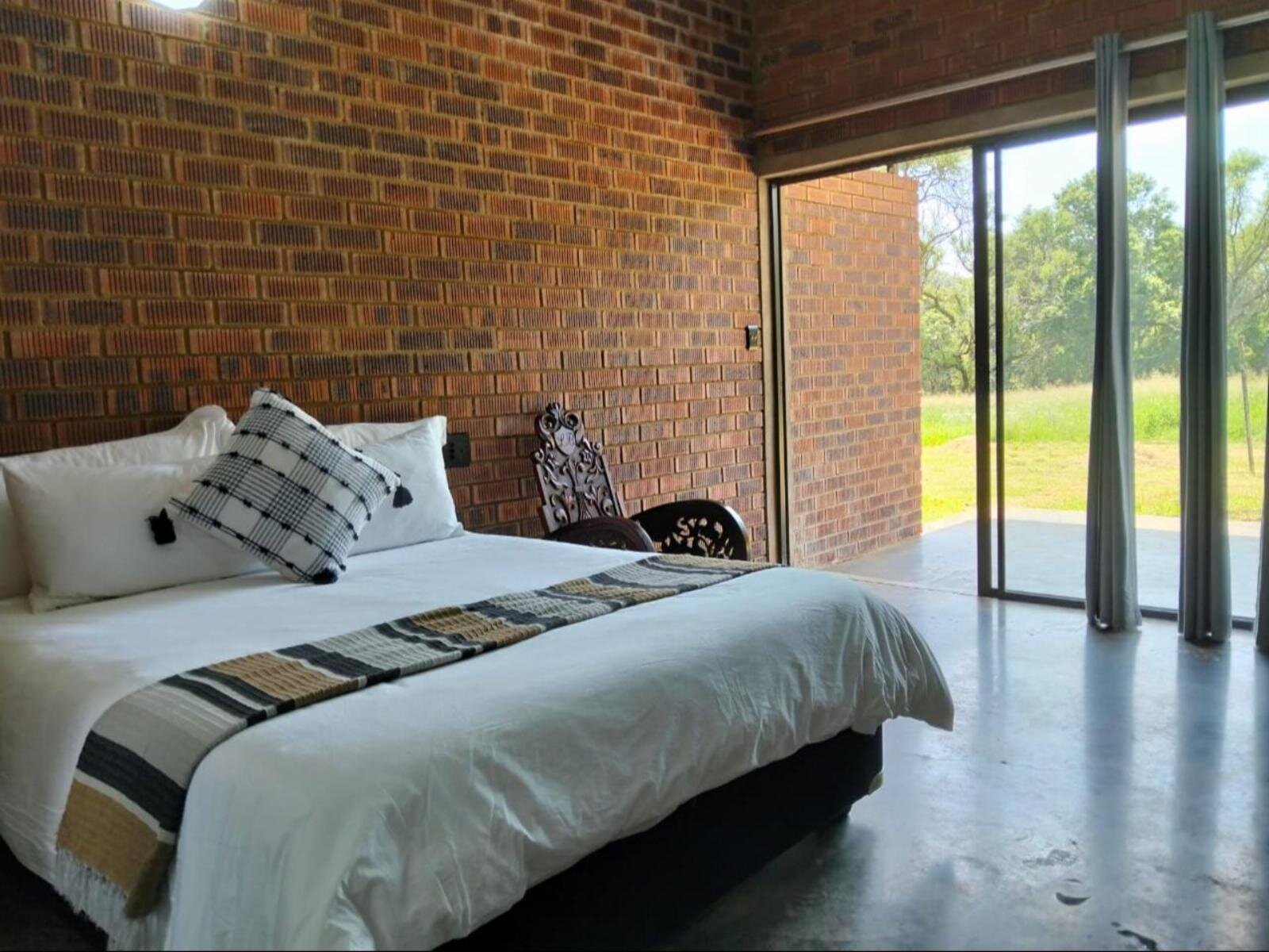 Bright bedroom with a sliding door